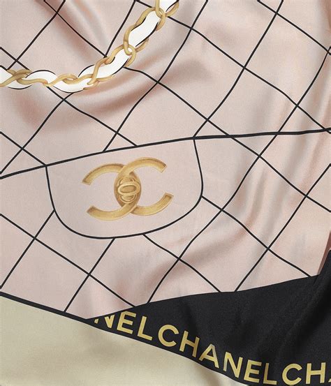 classic beige chanel striped scarf|chanel silk scarf.